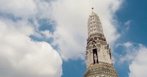 Bangkok temple tower timelapse Stock Footage 70381081