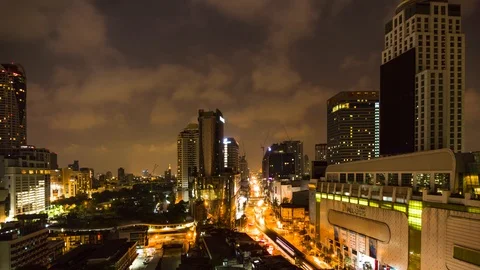 BANGKOK, THAILAND - CIRCA March 2017: Cityscape timelapse of downtown in Bangkok Stock Footage 101609853