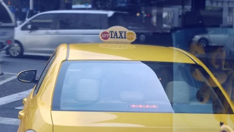 Bangkok, Thailand. January 7, 2019. taxi car, view from the car window. Stock Footage 101160661