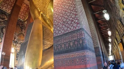 Bangkok, Thailand - September 7th 2025: Wat Pho, Bangkok, Reclining Buddha Stock Footage 321549341