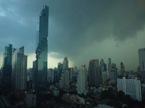 Bangkok Timelapse storm Stock Footage 80291182