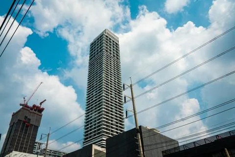 Bangkok tower under clouds Stock Photos
