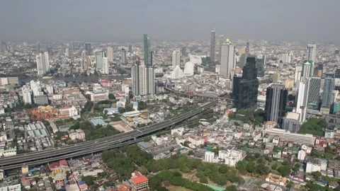 Bangkok traffic drone timelapse Stock Footage 280882383