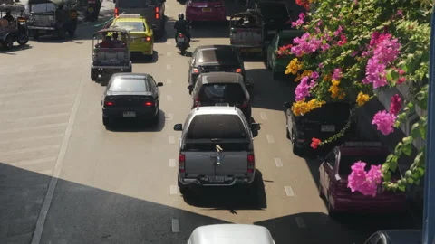Bangkok traffic with flowers Vídeos de archivo 247221981