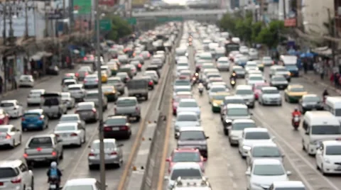 Bangkok traffic jam in evening Stock Footage 67250759