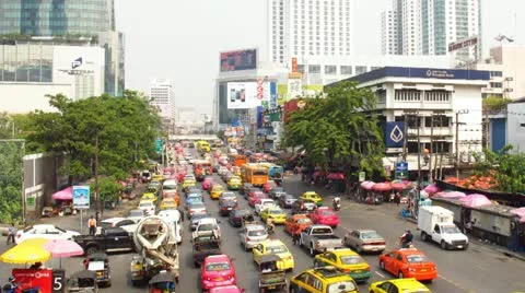 Bangkok  traffic jam Stock Footage 11059351