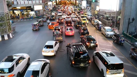 Bangkok Traffic Jam Stock Footage 104906280