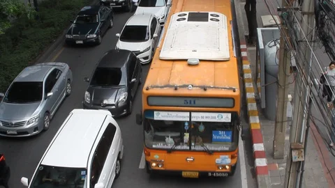 Bangkok traffic jam Stock Footage 129811099