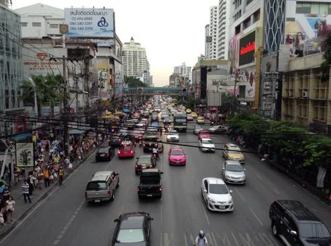Bangkok traffic, main road Stock Photos