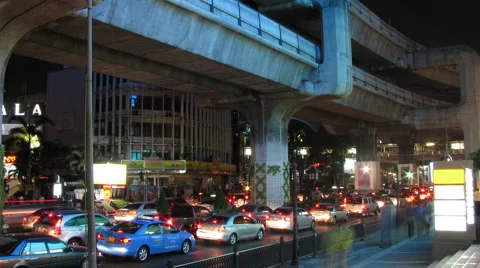 Bangkok traffic time lapse Stock Footage 2374092