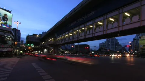 Bangkok Traffic Timelapse Stock Footage 498020