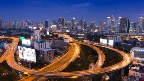 Bangkok traffic timelapse Stock-Footage 86676521