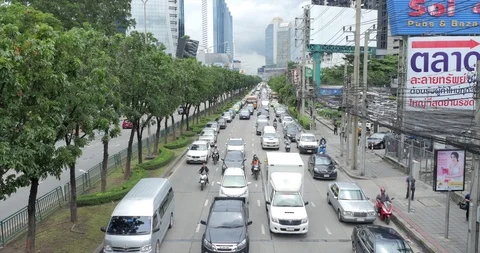 Bangkok Traffic Top View Stock Footage 119554388