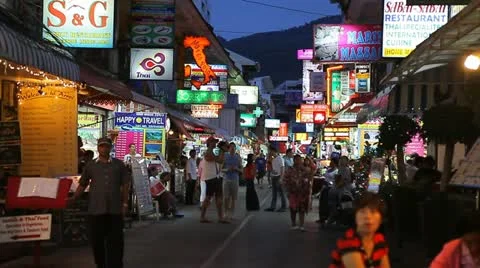 Bangla Road Phuket Stock Footage 11315004