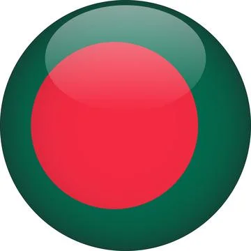 Bangladesh 3D Rounded Flag Vector Stock Illustration