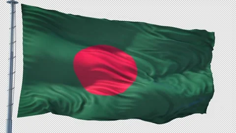 Bangladesh Flag Loop Waving With Alpha Channel Video Stock Footage 318225757