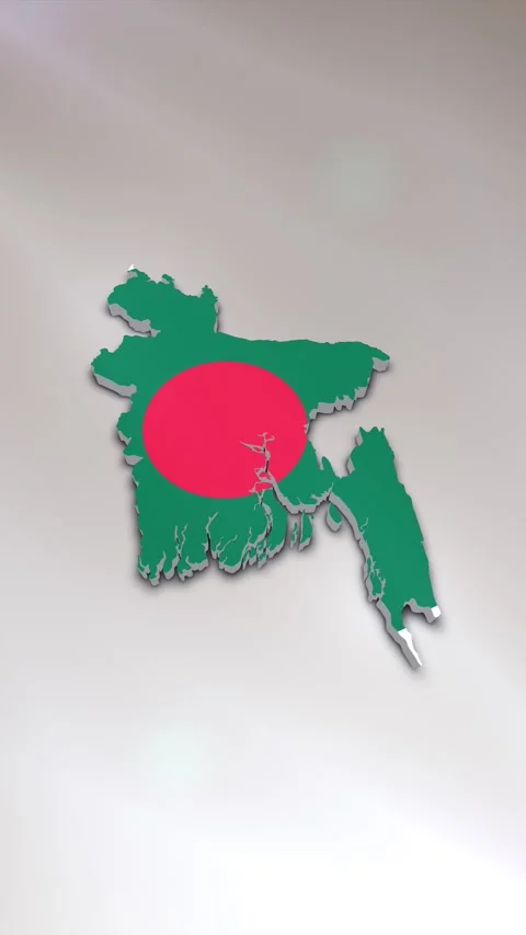 Bangladesh Flag on Map Stock Footage 278172515