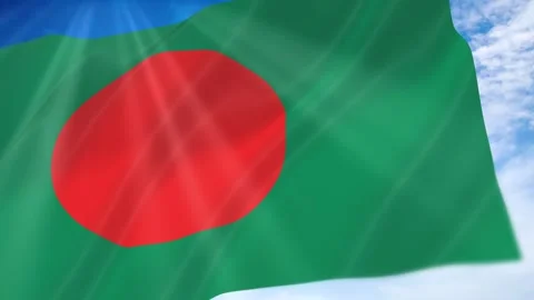 Bangladesh Flag Seamless Loop 4k 60fps on Sky Background Stock Footage 341681126