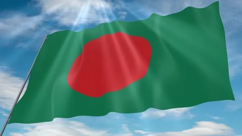 Bangladesh Flag Seamless Loop 4k 60fps on Sky Background Stock Footage 341754720