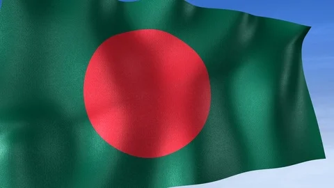 Bangladesh Flag - Set of 3 Angles with Masks [3WaveSeries] Stock Footage 103332425