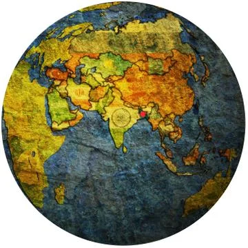 Bangladesh on globe map Stock Illustration