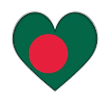 Bangladesh heart flag vector Stock Illustration
