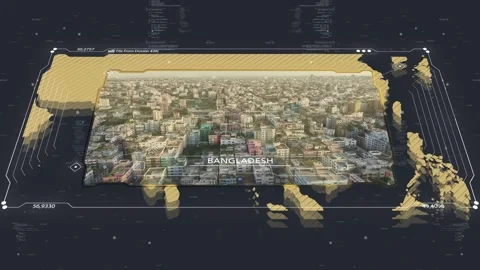 Bangladesh Intel Map Stock Footage 331153510