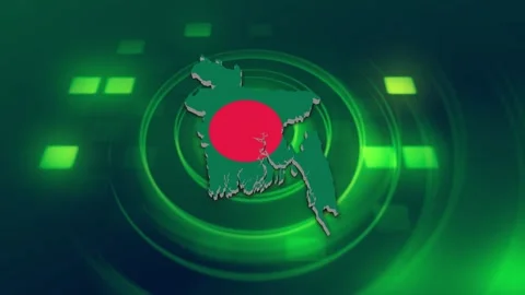 Bangladesh Map and Flag Background Stock Footage 344026646