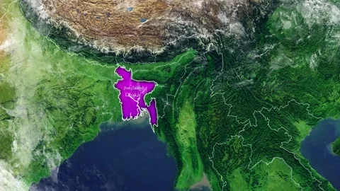 BANGLADESH Map With Borders Stock Footage 318671395