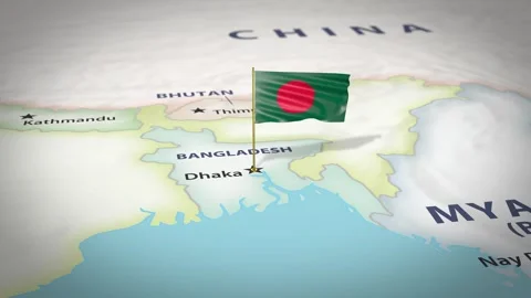 Bangladesh Map Flag 4K Loop Vídeos de archivo 316373838