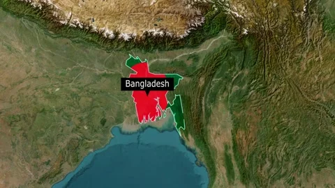 Bangladesh map with flag Stock Footage 294130249