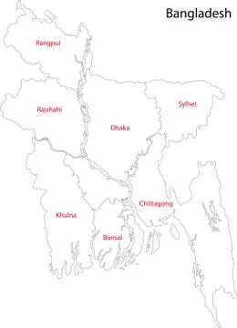 Bangladesh map Stock Illustration