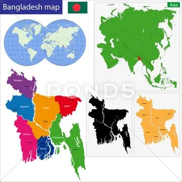Bangladesh map Stock Illustration