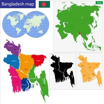 Bangladesh map Stock Illustration