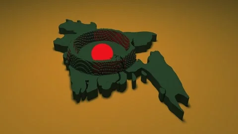 Bangladesh Map - Ripple Effect Video stock 330489319