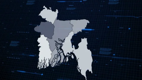 Bangladesh network map Stock Footage 87978193