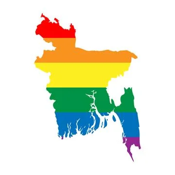 Bangladesh rainbow vector map Stock Illustration