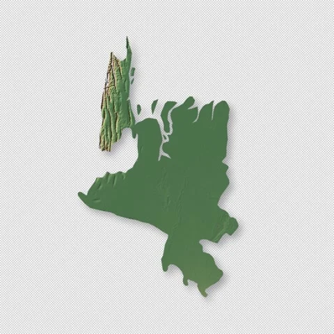 Bangladesh Rotating 3D Relief Map Seamless Loop, Alpha Channel 4K Vidéo 340725773