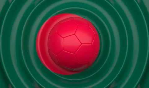 Bangladesh, soccer ball, complementing the composition in the form of a flag Stock Illustration