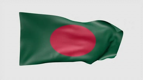 Bangladesh Waving Flag Transparent Alpha Stock Footage 274044853