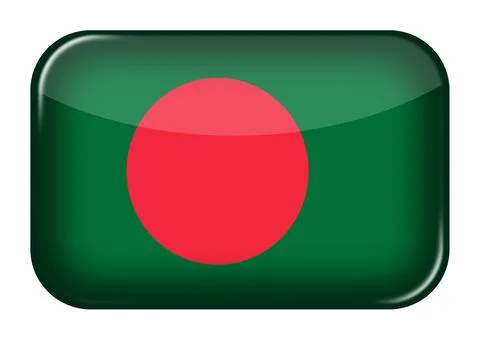 Bangladesh web icon rectangle button with clipping path 3d illustration Stock Illustration