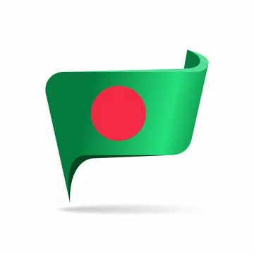 Bangladeshi flag map pointer layout. Vector illustration. Stock Illustration