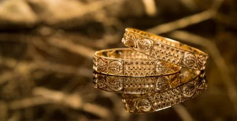 Bangles Golden Foto stock