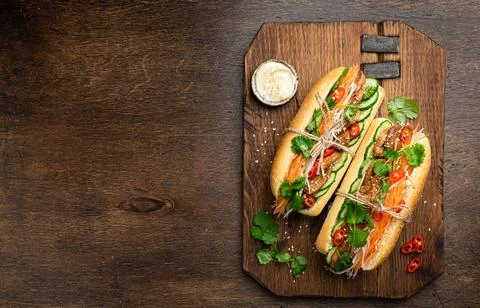 Banh mi, vietnamese sandwich Stock Photos