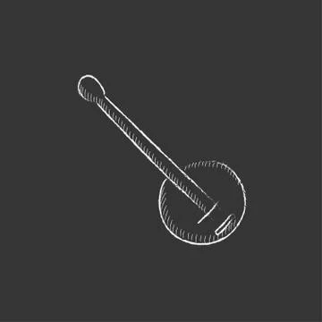 Banjo. Drawn in chalk icon Stock Illustration