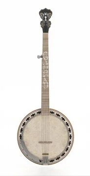 Banjo isolated on white background. 3D illustration Stock Illustration