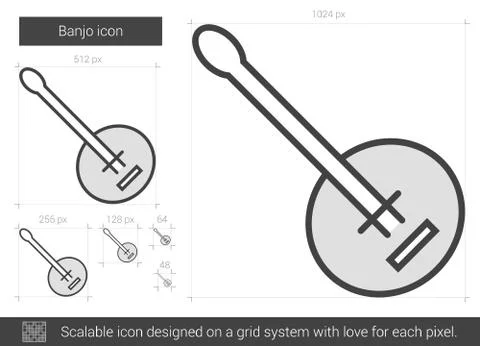 Banjo line icon Stock Illustration