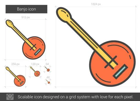 Banjo line icon Stock Illustration