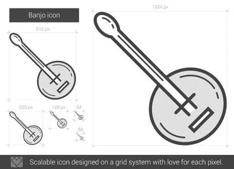 Banjo line icon Stock Illustration