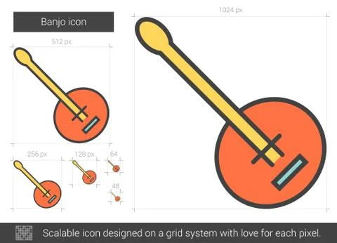Banjo line icon Stock Illustration